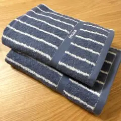 imaa 青×白　ボーダー　今治タオル　2枚セット　B4