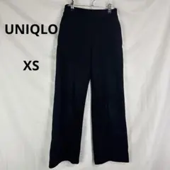 UNIQLO◇ユニクロ　ストレートパンツ【XS】ブラック　ウエストゴム　小さめ