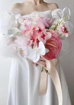 アーティフィシャルフラワーブーケ　前撮り　結婚式　ウェディング