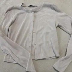 ZARA リブ編みクリーム色長袖カーディガン Sサイズ