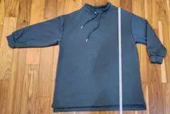 おしゃれ襟♪ あったか裏起毛グリーン長袖トップス