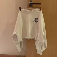ホワイト クロップドスウェット
