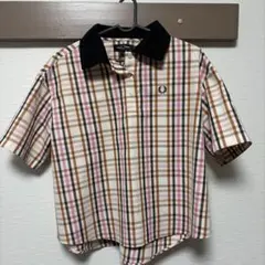 FRED PERRY 半袖シャツ UK 10 チェック柄のサムネイル