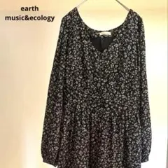 earth music&ecology ワンピース　花柄ロング ワンピース 長袖