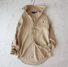 極美品✨ポロラルフローレン リネン オーバーサイズ シャツ ポニー刺繍 現行