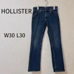 HOLLISTER ダークブルー ストレートジーンズ W30 L30 ストレッチ