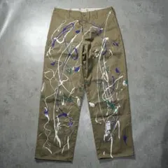 【美品】別注 ユニバーサルオーバーオール×アダムエロペ ペイント ワイドパンツ