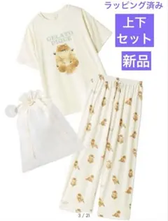 【新品】ジェラピケ ドッグワンポイントTシャツ&総柄ショートパンツ ポメラニアン 新品】ジェラートピケ♡ドッグワンポイントTシャツ&総柄パンツセット
