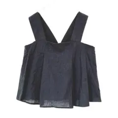 美品✨アダプトリテイリング(M)ビスチェ ベスト ダークグレー プリーツ 綿