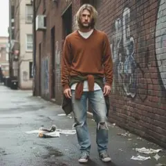 イタリア製 HAROLD POWELL メリノウール XL ゆるダボメンズ古着