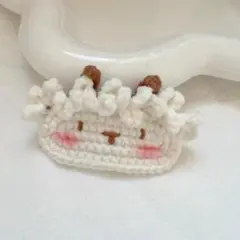 ハンドメイド ひつじ 編みぐるみ ブローチ