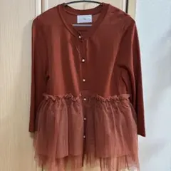 ヤマダヤパールボタンチュールペプラムニット　Vin　テラコッタのサムネイル