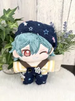 あんスタ　いつぬい10cmぬい服　デニム風サロペットセット　星柄　紺のサムネイル