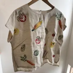 クリーニング済】noa-ge☆ノアジェ 野菜刺繍ブラウス 麻100% - メルカリ