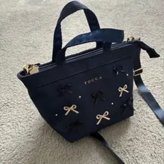 TOCCA トッカ 2wayショルダーバッグ リボン ネイビー ラインストーンのサムネイル