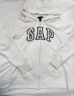 GAP ホワイト フルジップパーカー Sサイズ 裏起毛