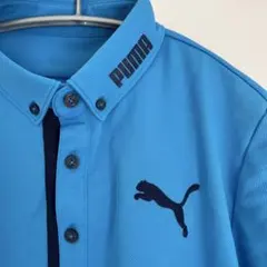 PUMA 青 ポロシャツ 半袖　S