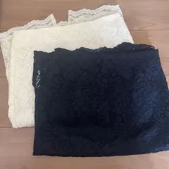 GU レース　花柄　タイトスカート　ネイビー、オフホワイト