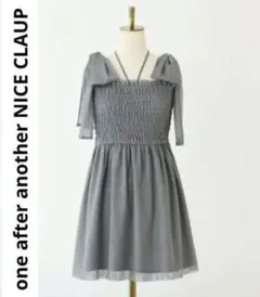 oneafteranother NICECLAUP 肩リボン ミニワンピース