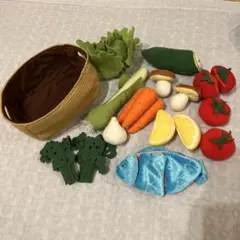 IKEA クッキングトイ　布製おままごと 野菜・魚・バスケットセット