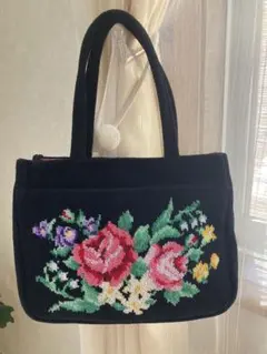 FEILER 花柄刺繍 ハンドバッグ 中型