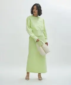 アダムエロペ サステナブル カーディガン ライトグリーン