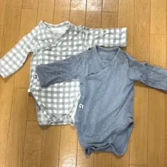 konny 6M チェック柄・ドット柄ロンパース2点セット