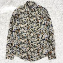 【総柄】ZARA MAN マルチカラー 花柄 長袖シャツ　サイズL