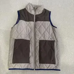 美品 ユニクロuuキッズ キルティングベスト ベージュ150センチ