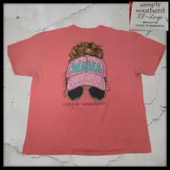 シンプリーサザン MAMA Tシャツ 2XL ピンク くすみカラー 古着