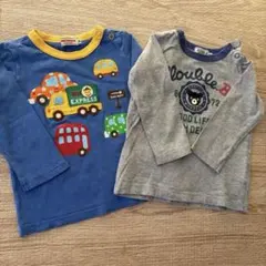 ミキハウス 車ワッペン　Tシャツ & ダブルB クマ　Tシャツ セット　80