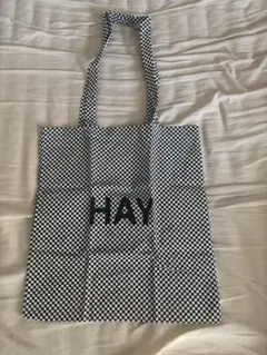 HAY トートバッグ ブロックチェック バッグ ヘイ モノトーン