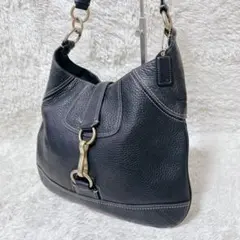 希少 美品 コーチ ワンショルダーバッグ ジャッキー金具 シボ革 黒 肩掛け
