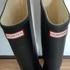 HUNTERハンターロングレインブーツ　ブラック23.5〜24.0cm