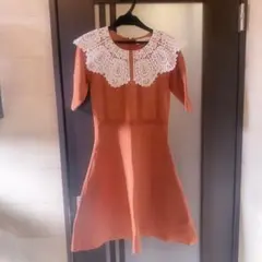 Lily Brown リリーブラウン 襟レース　きれいめ膝丈ワンピース,お洒落♪