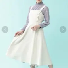 サイドボタンフレア ワンピース ジャンスカ