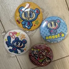 エンジェルブルー　パワーパフガールズ 刺繍デザイン缶バッジ 4個セット【2月末迄
