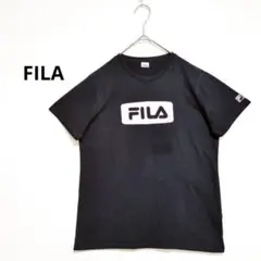 FILA フィラ ロゴプリントTシャツ 半袖 カジュアル ブラック 【M】