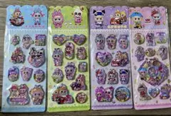 可愛い動物キャラクターシールセット 4シート入り