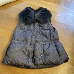 Theory ファー付きダウンベスト グレー系