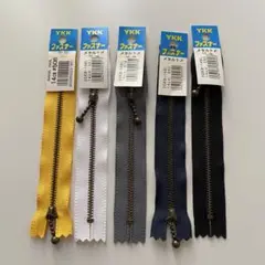 送料無料】YKK ファスナー 14cm 5色 玉付きファスナー 未使用 計5本
