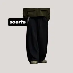 soerte スウェットパンツ ワイド ブラック