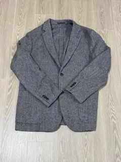 グレー ヘリンボーンジャケット ユニクロ