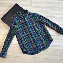ポロラルフローレンボーイズチェックシャツ ボタンダウン10-12（M）