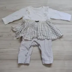 Kid'zoo チェック柄スカート付きロンパース