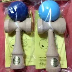 国産手仕事木製みんなのけん玉 2本セット青水 競技用サイズ