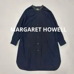 MARGARET HOWELL ギンガムチェックワンピース 丸襟 ギャザー M - メルカリ