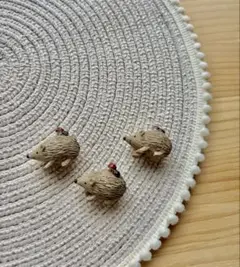 ハリネズミ　置き物　3点セット