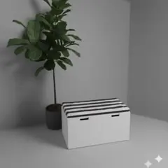 IKEA イケア ベンチ　収納ボックス ホワイト スチューヴァモーレト