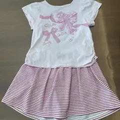 メゾピアノ リボン付きセットアップ　120